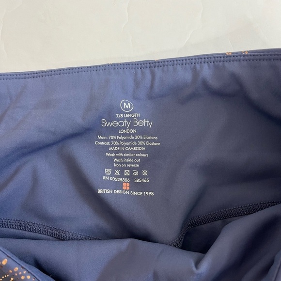 Sweaty Betty Goddess 7/8 Leggings Crown Blue Bronze Medium - Picture 3 of 7